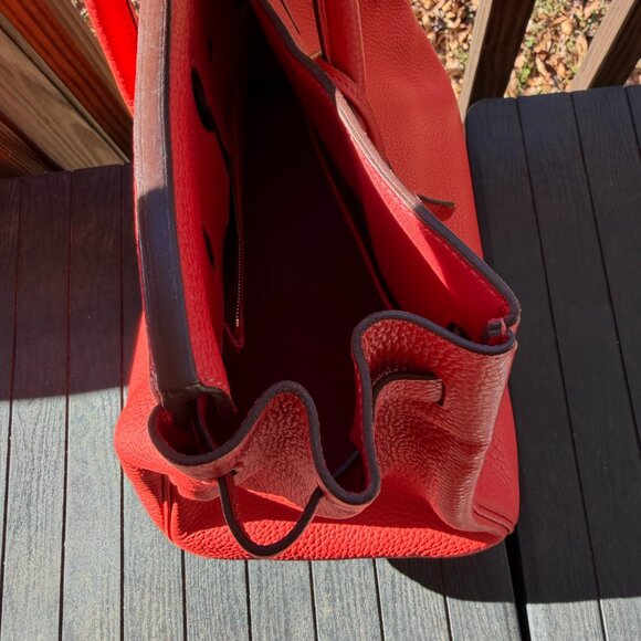 Hermes Birkin 35 Handbag Orange Poppy Togo with Gold Hardware - Picture 9 of 17